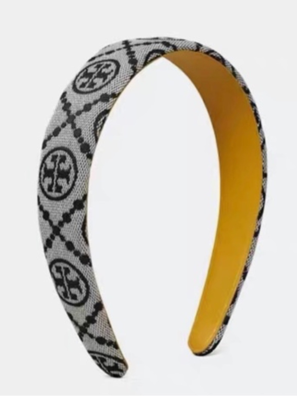 Tory Burch | Navy/Gray Logo Headband with Leather Lining